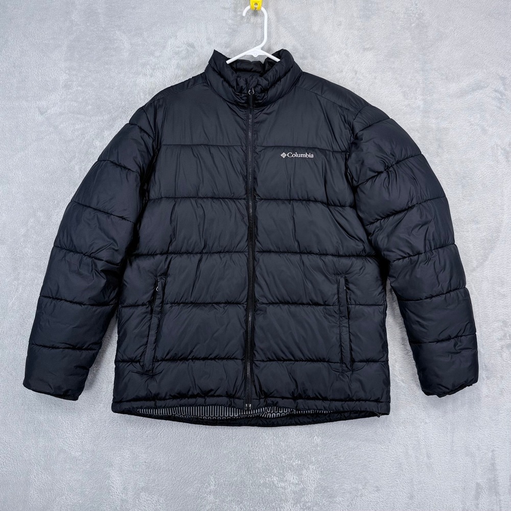 Columbia Rapid Excursion Jacket Mens Large Black Thermal Coil Puffer Full Zip